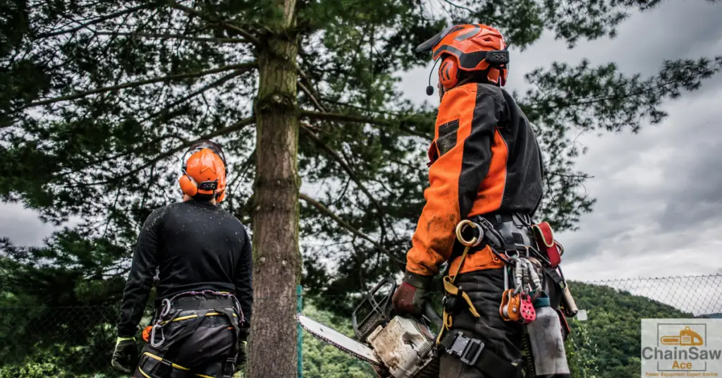 Mastering Chainsaw Safety: The Ultimate Guide to Essential Gear - Two Men Wearing Chainsaw Safety Gear